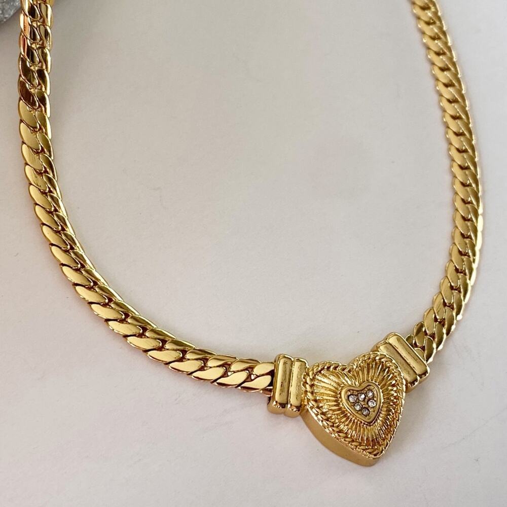 NEW Rhinestone Heart On Snake Chain - Picture 11 of 15